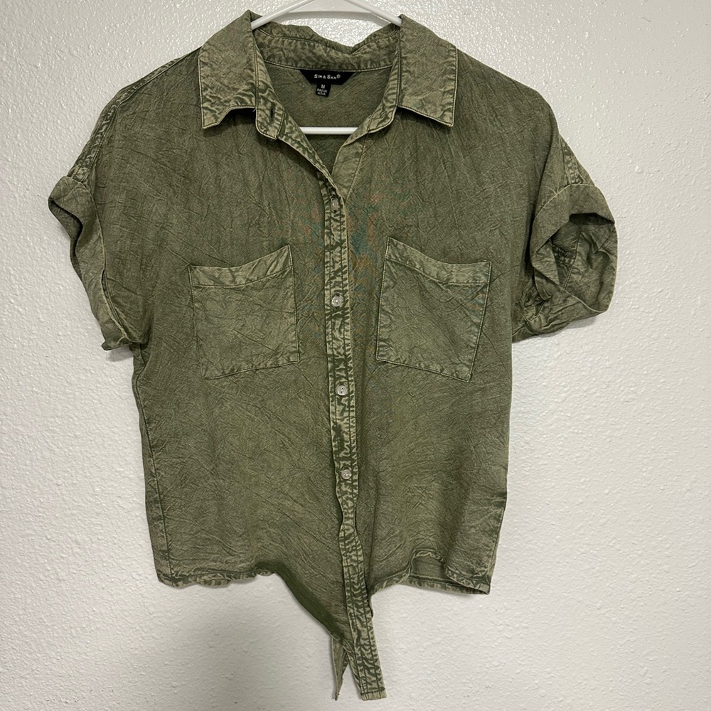 Khaki Button-Up Shirt